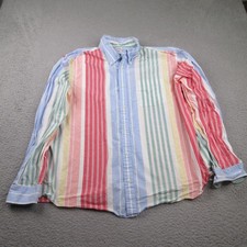 Brooks Brothers Shirt Mens XL Multicolor Striped Button Long Sleeve Cotton