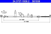 Bremsseil Seilzug Feststellbremse ATE 24.3727-1938.2 FüR Yaris Toyota Daihatsu 8