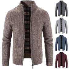 Winter Autumn New Sweater Knit Cable Cardigan Men Business Casual Jacket Zipper