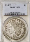 1892 CC MORGAN DOLLAR PCGS VF35***TOUGH DATE CC**PQ++ NICE COIN***NR #G64900