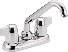 Moen Chrome Chateau Two-Handle Utility Sink Faucet with Threaded Spout