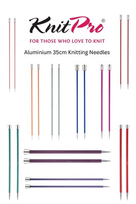 KnitPro Zing gerade einzelne Aluminium Stricknadeln 35 cm Länge alle Größen
