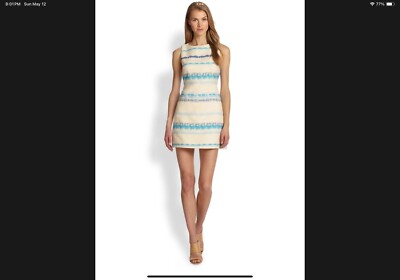 alice and olivia blue and white striped dress Eli Ivory Stripe Tweed Mini 8 Cut-Out Back $298 Our Saige Maxi Dress