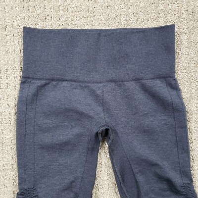 LULULEMON In the Flow Crop II Leggings size Blue Stretch Ruched