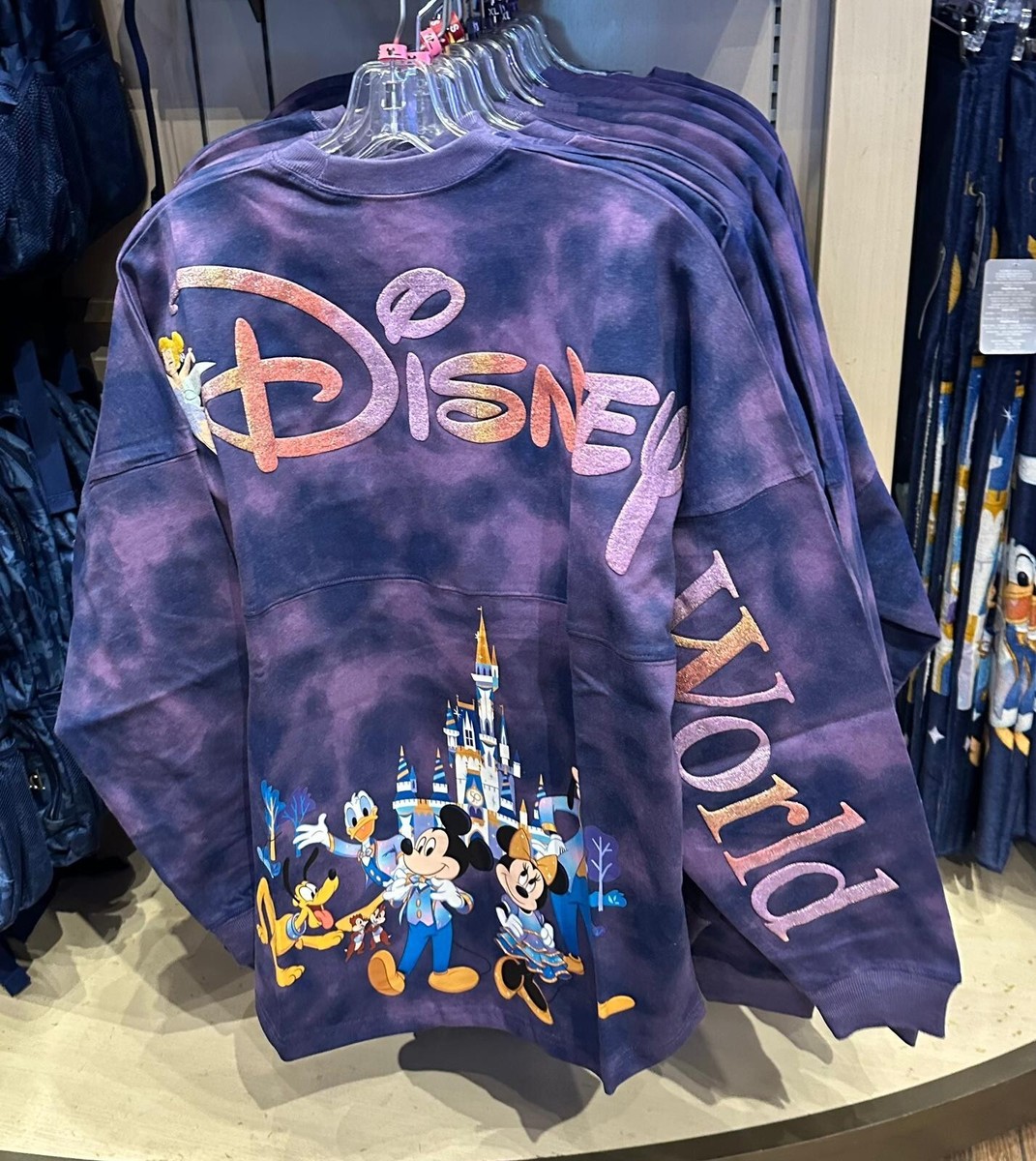 NEW Walt Disney Castle Tie Dye Blue Spirit Jersey XS | eBay