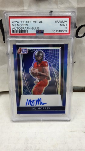 2024 MJ MORRIS PRO SET METAL BLUE SILVER AUTOGRAPH #ED/20 PSA 9 MINT #PAMJM - Picture 2 of 10