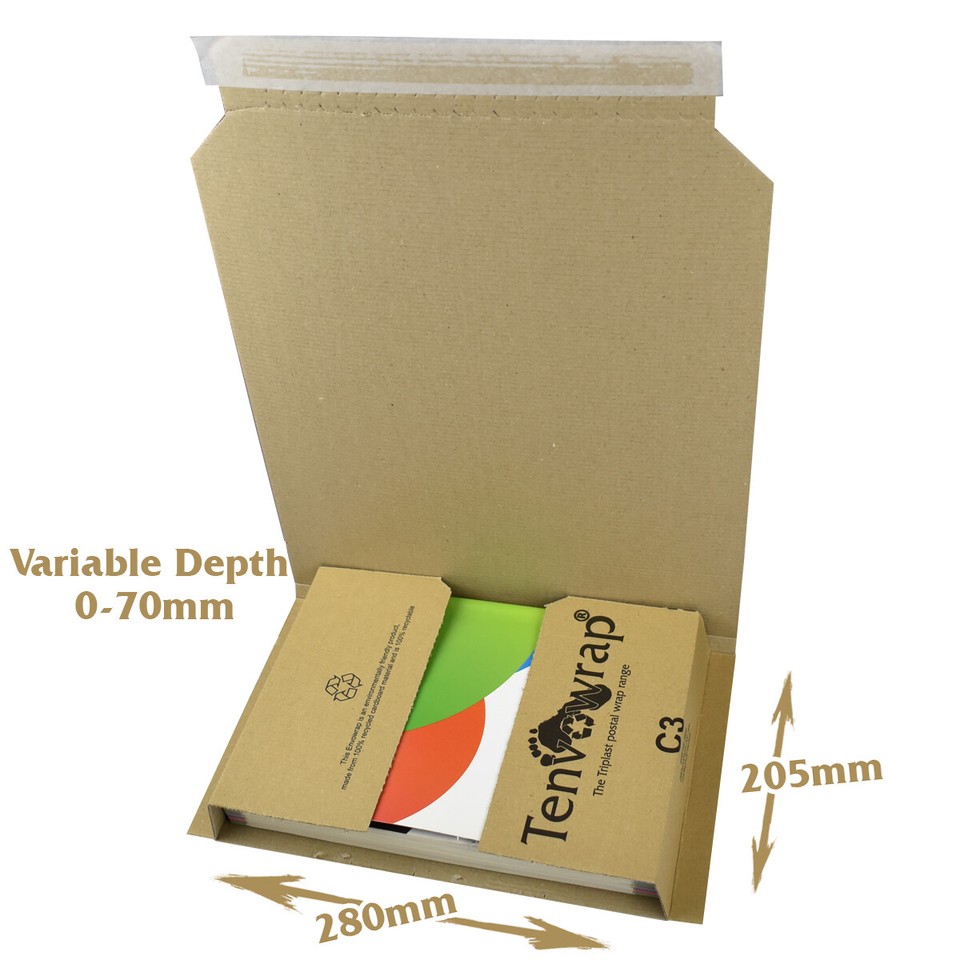 KARTOX 20-Pack Kraft Cardboard Mailing Boxes | 20x15x11 Cm Self-Assembly Shipping Boxes | Recyclable Storage Boxes