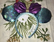 Disney Parks Little Mermaid Ariel Dinglehopper Minnie Mouse Bow Ears Headband