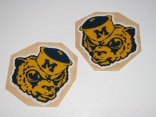 MICHIGAN WOLVERINES Vintage Football Helmet Decals Full Size 3M 20MIL 1 Pair