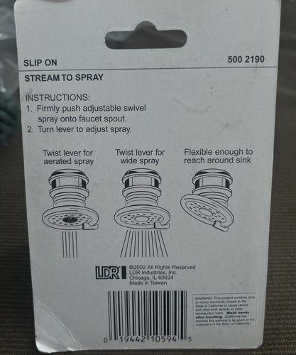 Vintage LDR Sink & Faucet Aerator Slip On Stream To Spray F25 - 500-2190 - Picture 5 of 5