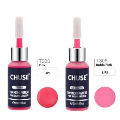 CHUSE Pink Color Maquillaje Permanente Colores Set Tattoo Ink Labios Pigmentos 2*12ml