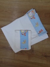Vintage, ?1960's SULTAN Cotton Blue 'MICKEY MOUSE' Cot Linen Flat Sheet & P/Case