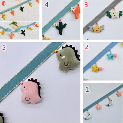 1M Curtains Tassels Cartoon Sewing Fringe Trim for Kids Room Window Dinosaur - Picture 1 of 15