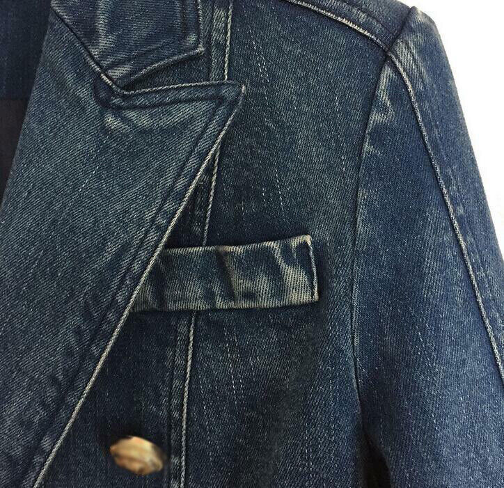 ALTRA Cappotto cappotto tuta donna 2023 nuovo primavera denim passerella metallo oro bottoni set