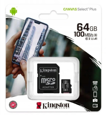 Kingston Canvas Select Plus 64GB + adapter SD 100MB/s Speicherkarte