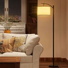 Stehleuchte Standlampe Stehlampe Boho Design mit Stoffschirm Fußschalter H 175cm