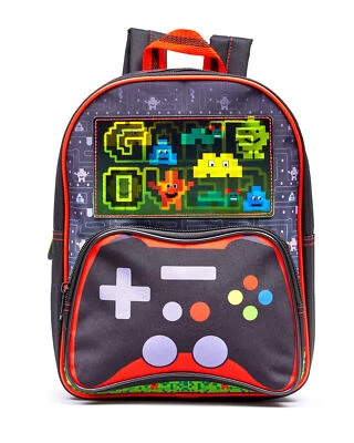 Jungen Game Over Grün Retro Gaming Controller Tasche Kinder Rucksack Schultasche