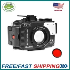Seafrogs 60m/195ft Underwater Camera Housing for Olympus TG-6 black with Filter