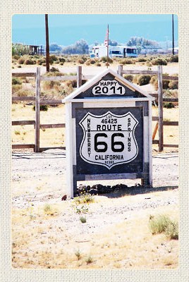Holzschild 18x12 Amerika USA California 2011 Route 66 Wand Deko Bar Kneipe Samml