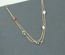 Women Titanium Stainless Steel Rose Gold Round Bar Double Chain Bracelet 6-8.4"