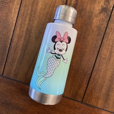 Disney Stainless Steel Minnie Mouse Water Bottle 12 Oz. Mermaid Teal PinkColor