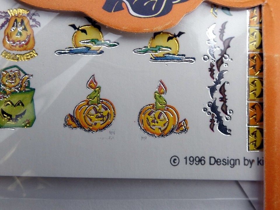 Vintage 1996 Halloween Kiss Nail Art Stickers Two Packages New Old