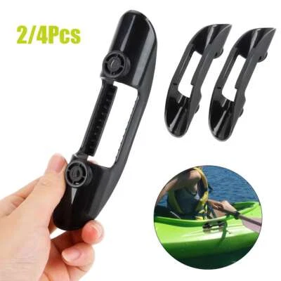 2/4Pcs Kayaks Paddle Holder Clip for Canoes, Boats Marine Mount Accesory Black