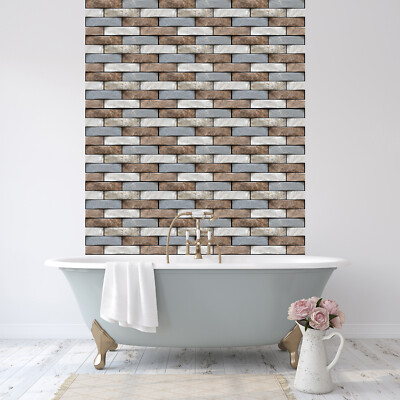 Self-adhesive 10Pcs Wall Sticker Waterproof Panel Wallpaper PVC 3D Tile Brick