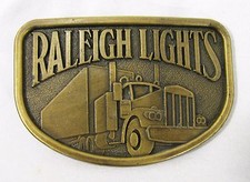 Vintage Raleigh Lights Belt Buckle Collectible Trucker Buckle Theme