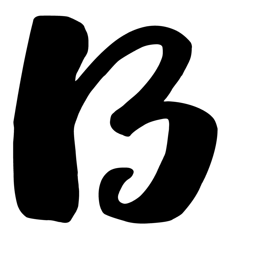 B Monogram Letter Initial Blossom Font Vinyl Decal Sticker A1597