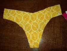 NWT COMMANDO STRETCH MICROFIBER LOW RISE THONG PANTIES LEMONS CT02 M/L