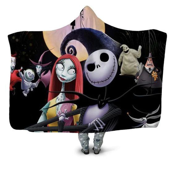 Discover The Nightmare Before Christmas Jack Sally And Friends Disney Hooded Blanket