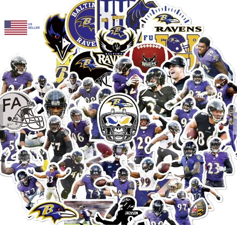 24 Baltimore Ravens Vinyl Decals. Sticker FunSWAG. Car, Bike, Mirror! - Image 2 of 4