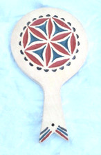 New Light Wood Handpainted Red/Green Paddle Made in Poland Hangable