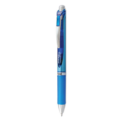 Pentel EnerGel RTX Retractable Liquid Gel Pen, .7mm, Black/Gray Barrel, Blue Ink