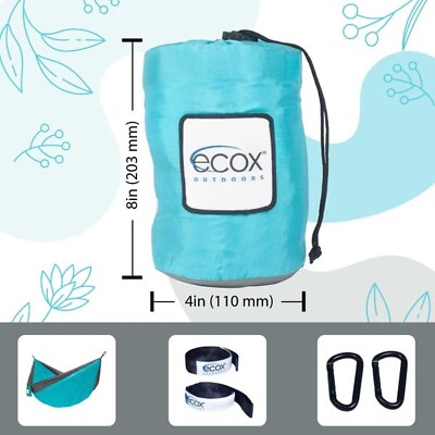ecox Hamac Parachute Extérieur Simple avec 2 Sangles d'Arbre