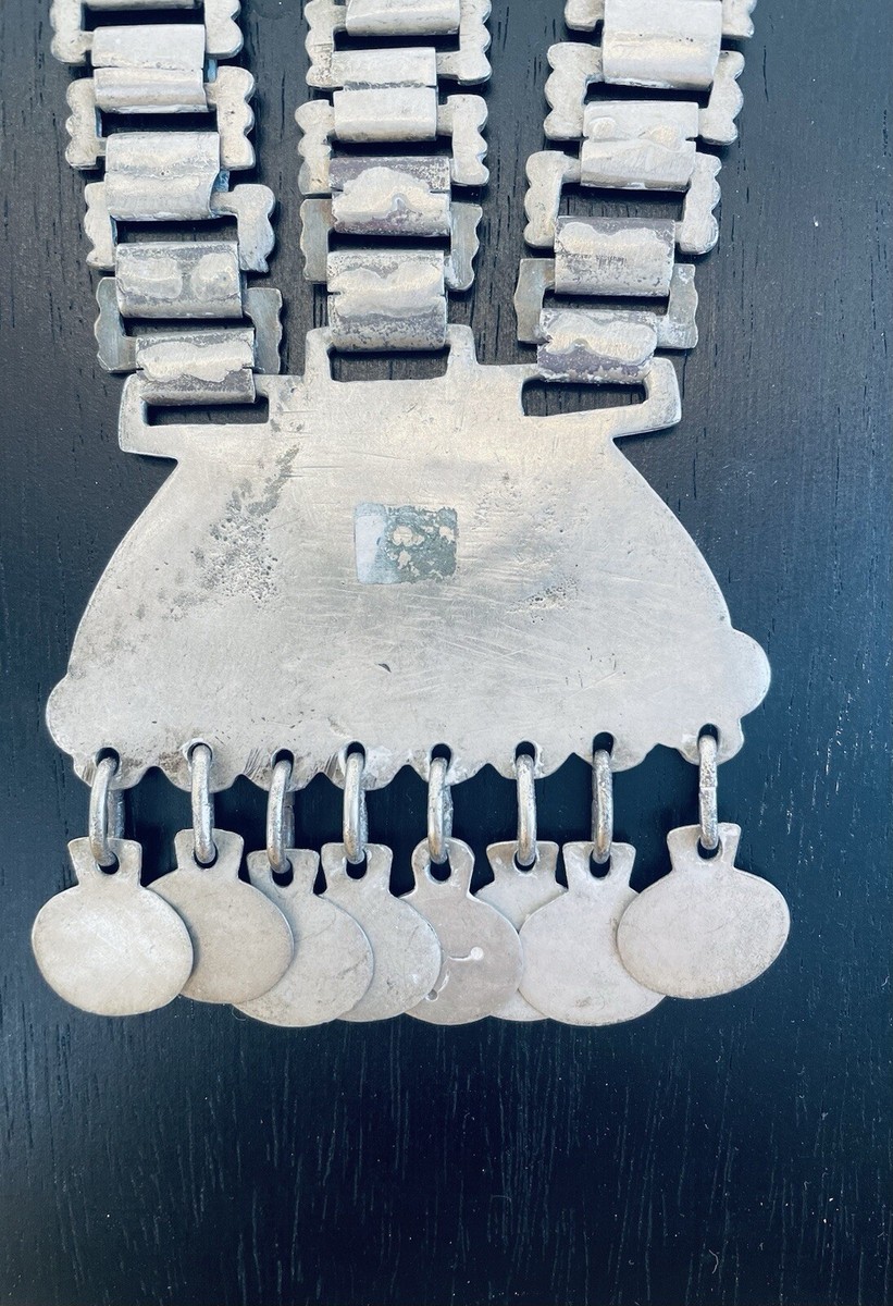 Pendentif Ornemental Mapuche En Argent - Collier Artisanal Trapelacucha - Occasion (manque Une Breloque)