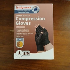 Copper Infused Compression Gloves Adjustable size S/M