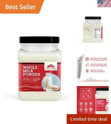100% Hormone-Free Whole Milk Powder - 16 oz Shelf-Stable Nutritional Richness