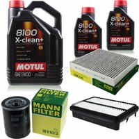 Inspektionspaket 7L Motul 8100 X-Clean+ 5W-30 FüR Mitsubishi Outlander III 2.2