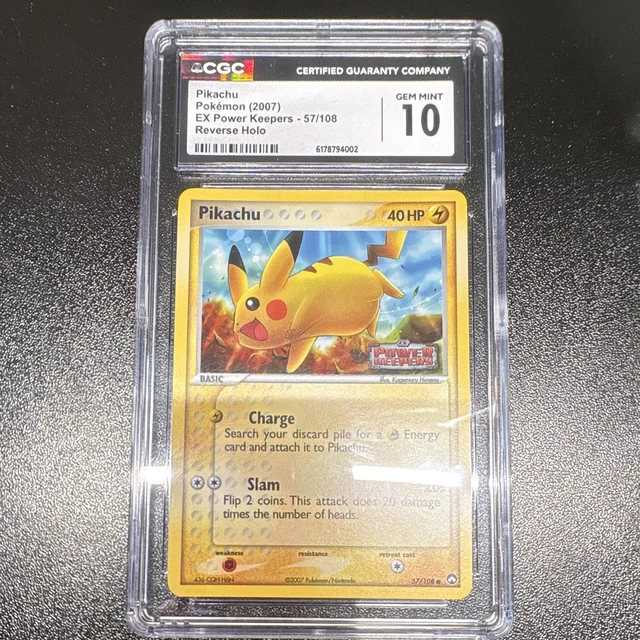 Pokemon TCG Pikachu 57/108 EX Power Keepers Stamped Reverse Holo CGC 10