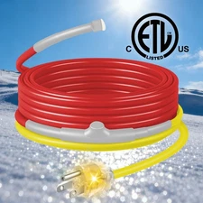 120V YeloDeer Heat Tape 7W/FT – Thermostat, ETL Listed, Easy Install for Metal