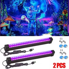 48 LED UV Black Light Bar Fixtures Ultraviolet Lamp Strip US Plug DJ Party Club