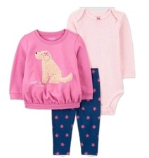 Carter's Girls piece Set Body Suit Sweatshirt Pants NWT
