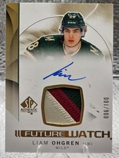 2024-25 SP AUTHENTIC Hockey FUTURE WATCH ROOKIE AUTO PATCH /100 Liam Ohgren RC