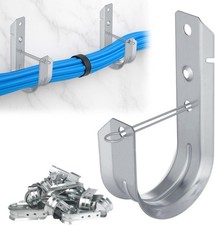 2" Galvanized Steel J-Hooks, Heavy Duty Wall Mount Cable Support J Hook with Ret