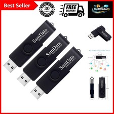 USB Flash Drive 8GB 3 Pack USB 2.0 Thumb Drive Swivel Memory Stick Data Stora...