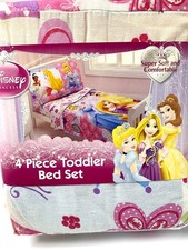 Disney Princess TODDLER Bedding Set 4 pieces Quilt Pillowcase Flat Fitted Sheet