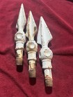 Vintage 9-1/2” Cast Iron Threaded Spear Finial Fence Toppers, Lot of 3. — photo 1