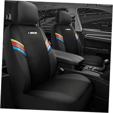 Car Seat Covers Leather and Mesh Seat Covers, Universal Fit Front Seat Black